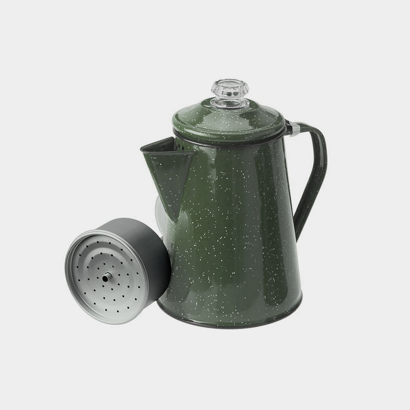 1.2L 1.56L 1.76L 2.1L 2.8L Outdoors camping green speckled Enamelware 8-Cup 10cup 12cup enamel coating Percolator coffee pot