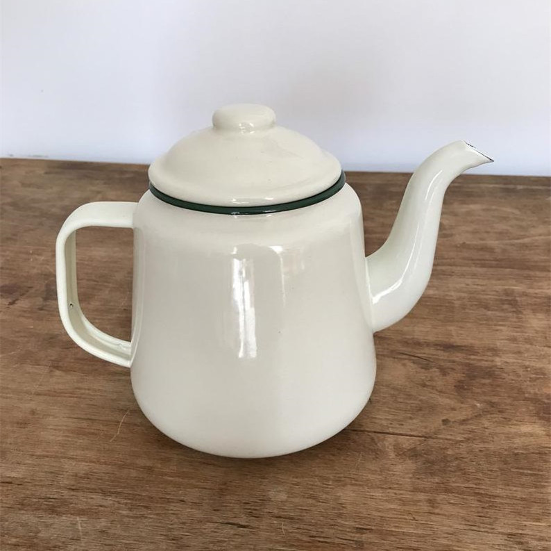 CHL 2.5L 10cup Outdoor Camping green speckled tea water teapot Enamel kettle coffee pot with percolator