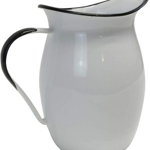 OEM wholesale vintage certificated custom logo  dishwasher safe testing food grade Custom white color Enamel pitcher