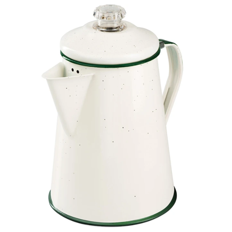 CHL 2.5L 10cup Outdoor Camping green speckled tea water teapot Enamel kettle coffee pot with percolator