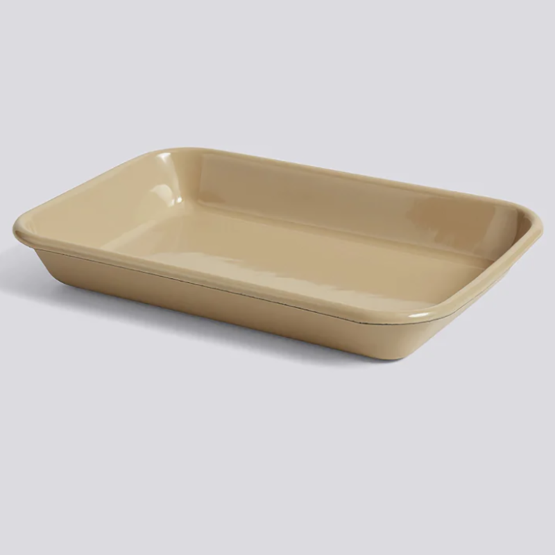 OEM promotion classical vintage plain blank white enamel coated steel baking roasting tray