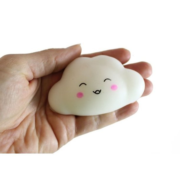 Factory novelty kids TPR chubby mini squishy mochi cloud shape custom logo anti stress ball squeeze toys