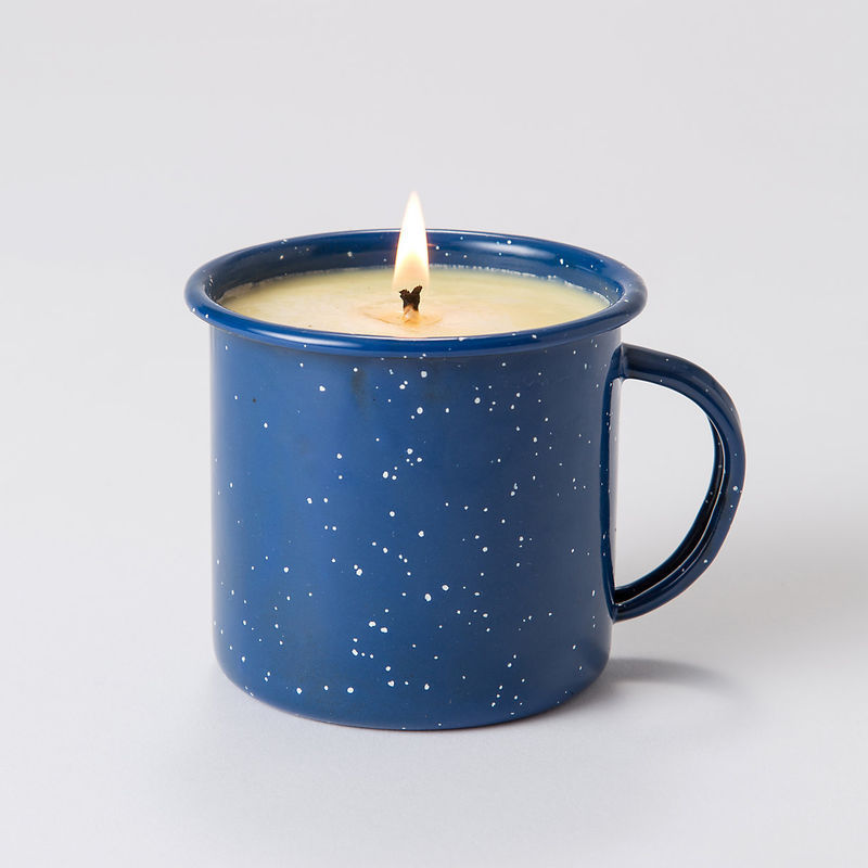 CHL 80ml 150ml 250ml 350ml 500ml 680ml outdoor blue speckled custom metal enamel mug for soy candles