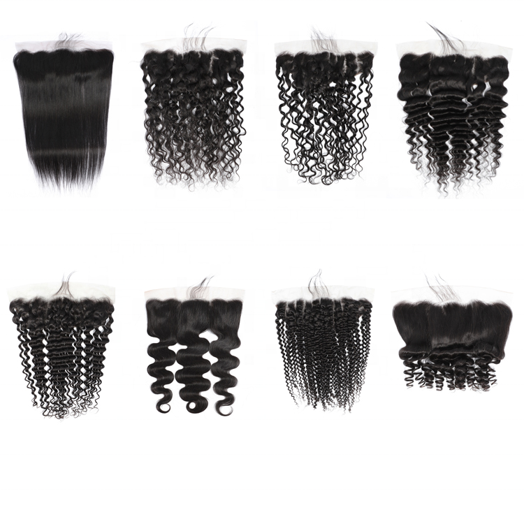 Raw Material 100% Cuticle Aligned Virgin Hair transparent Closure hd swiss lace13x4  4x4 Film Lace Frontal and Closures