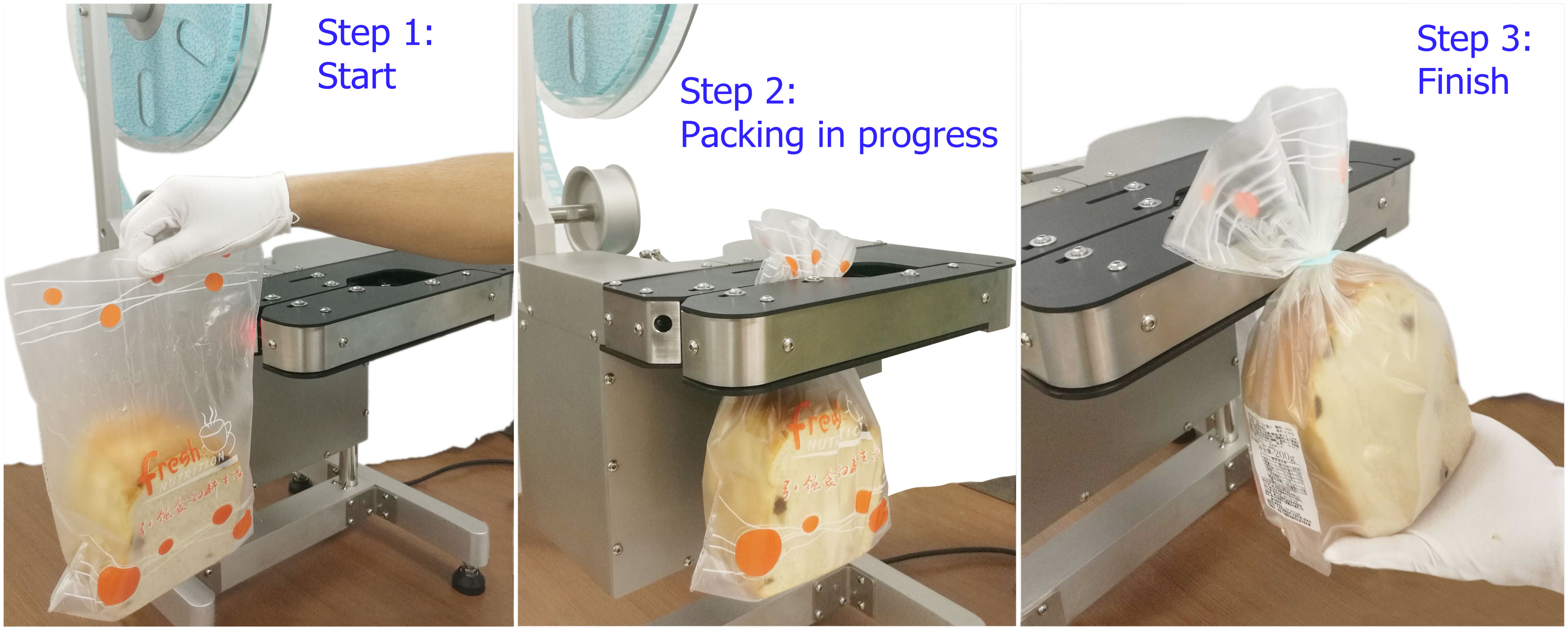 Semi-Automatic Tabletop Bread Slicer Bag Blower Opener Bread Bakery Bag Closing Machine