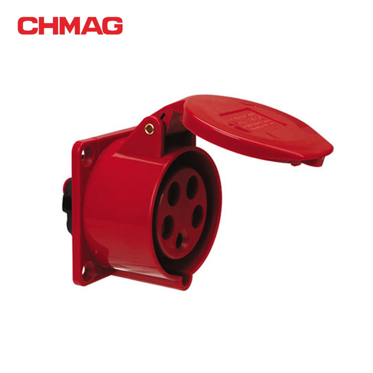 Chmag 16A 32A 220-380/240-415v 5Pin industrial panel socket 315 325 female three phase angle socket