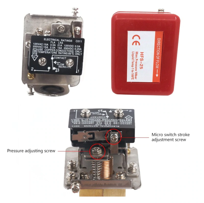 MC HFS-25 SPDT G1 Thread Water Flow Control Pressure Switch