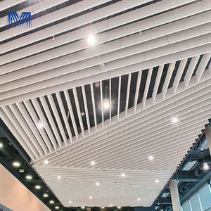 Square Fastfood Triangle 300c Perforated U Baffle Aluminum Tube Metal Suspended Strips Stretch False Tin Panels Balcony Ceiling