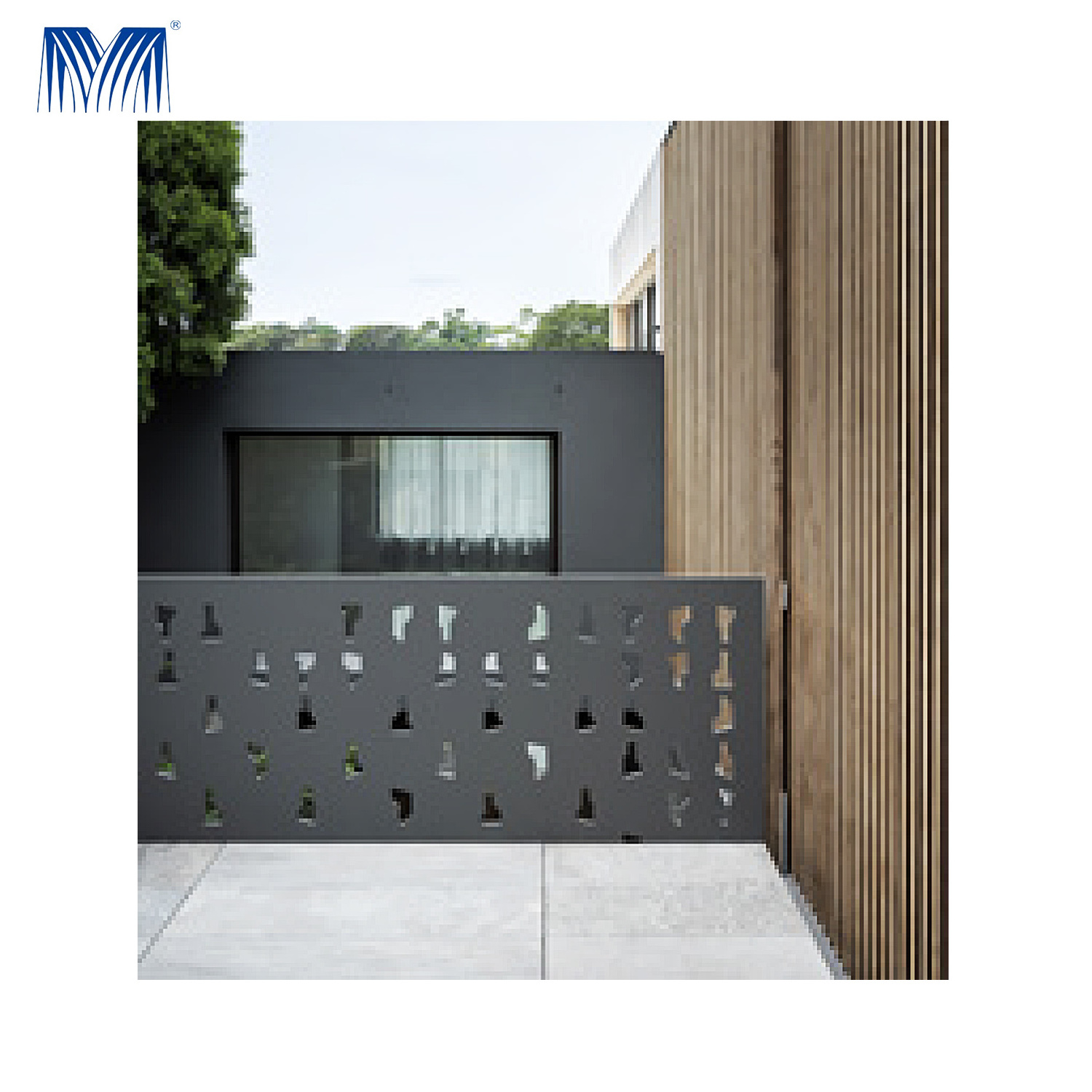 Cast black corrugated metal panel backyard tube for gate coated fences fence gate latch aluminum corrugated sandwich panel