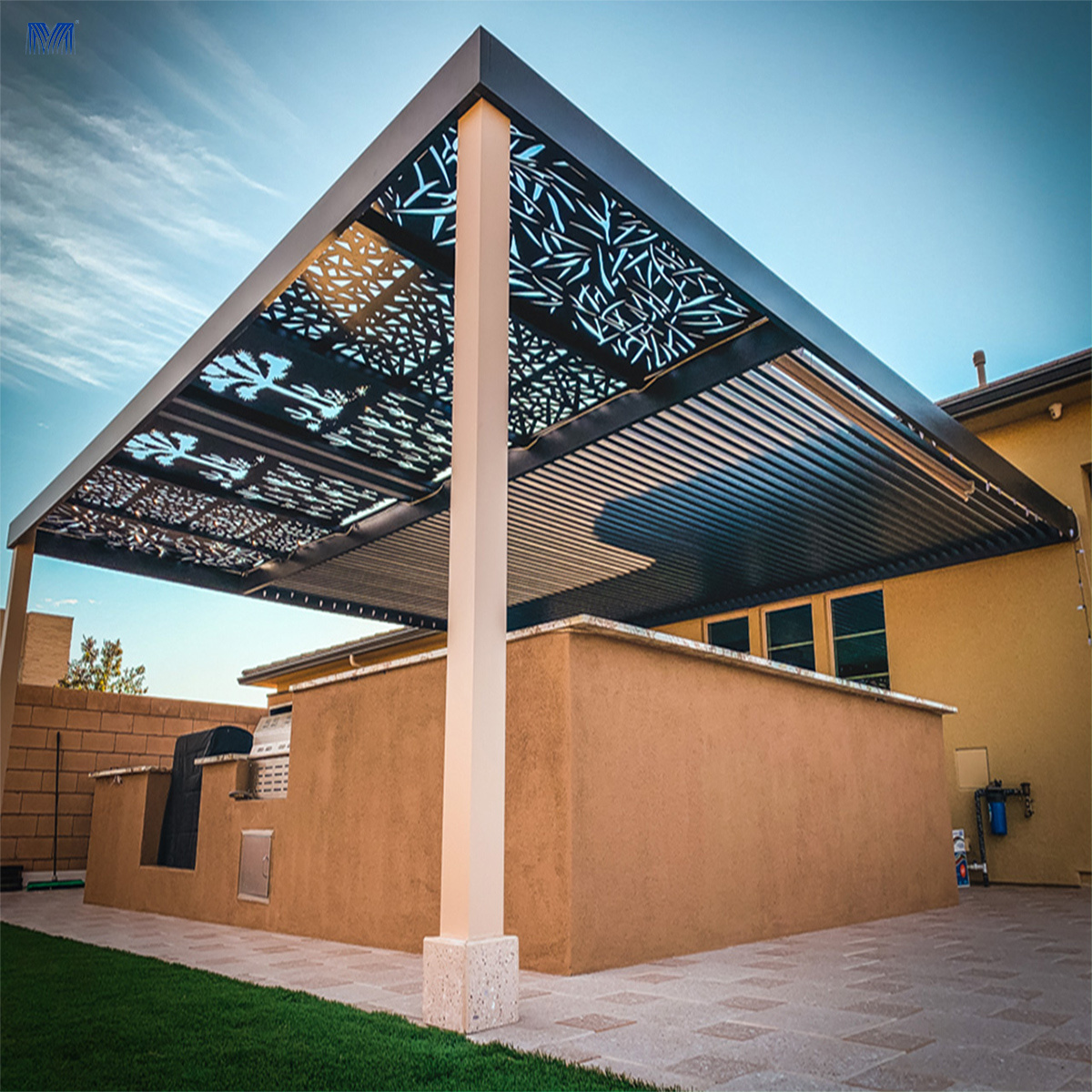 Brackets bioclimatic 3x4 3x3 louvered roof kits aluminum outdoor garden buildings gazebo arches arbours pergolas