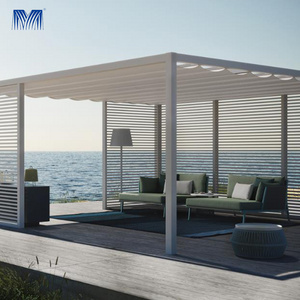 With louvers adjustable slats retractable solar metal pergolas and patio roof steel outdoor garden gazebo aluminium outdoor