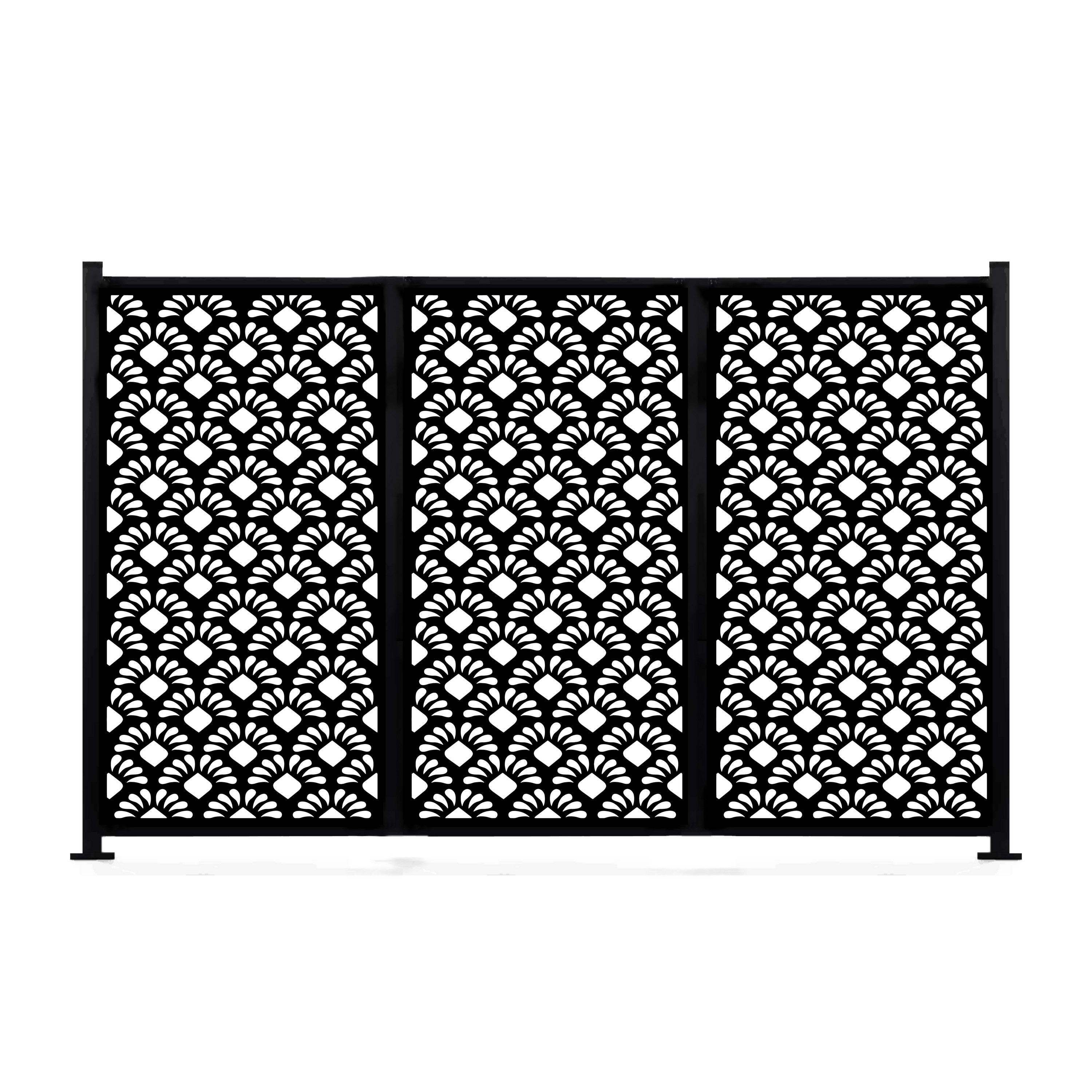 Exterior front garden fence sliding swing driveway fencing trellis metal latest decorative main designs iron aluminum gates