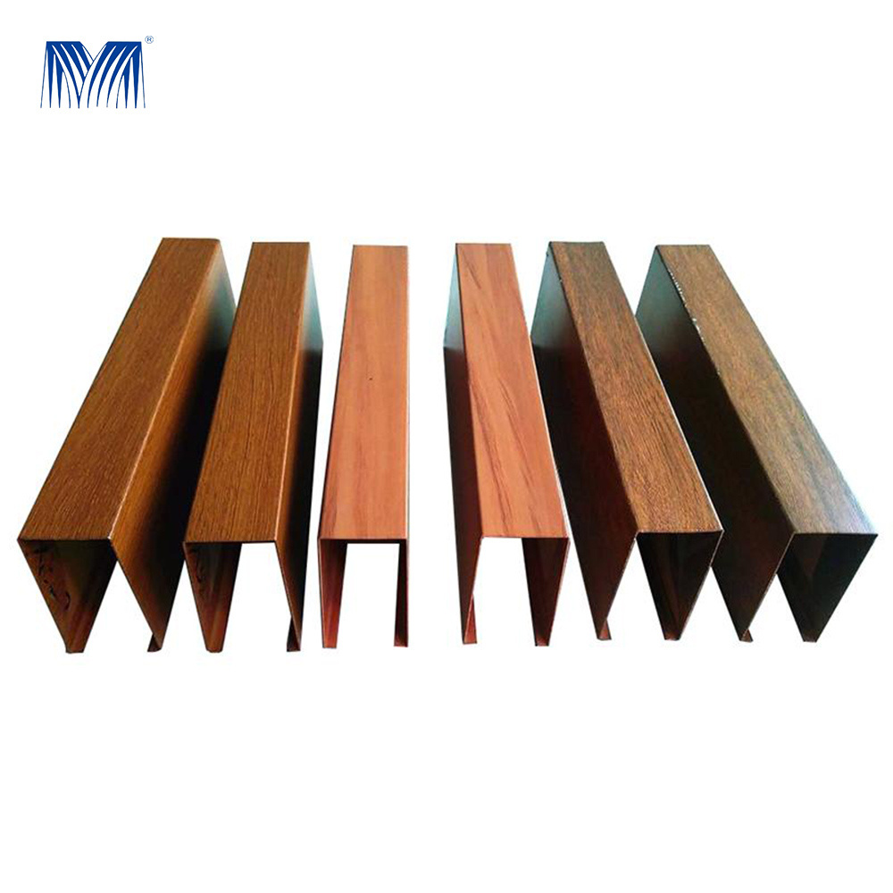 Mirror decorative false design black wood  spandrel  system grille composite panels clip-in aluminum ceiling sheet