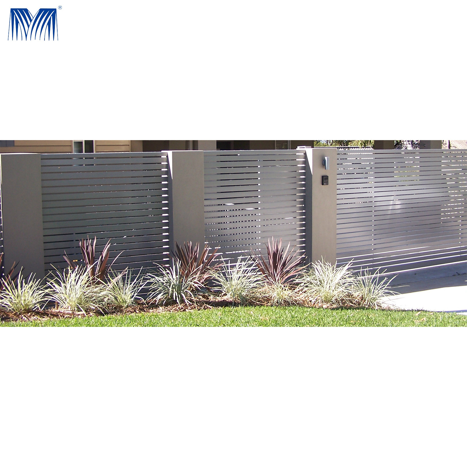 Strength fixed louver  laser cut fencing for houses for garden fence toppers supply sheet aluminum fence penal railing