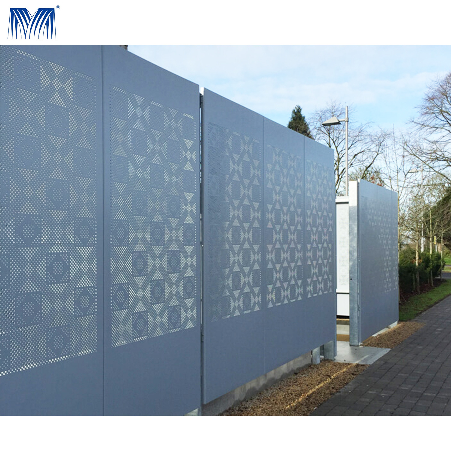 Strength fixed louver  laser cut fencing for houses for garden fence toppers supply sheet aluminum fence penal railing