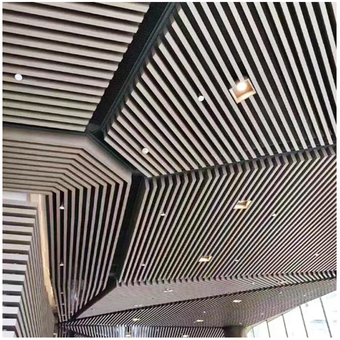 Decor Open Ceiling Curtain Baffle Ceiling Strip Aluminum U Shape Metal Linear Ceiling Manufacturer 0.4-2.0mm Modern Apartment