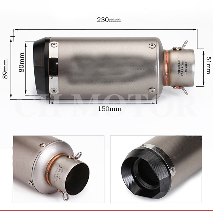 marmitta cafe racer 125cc mini moto scooter muffler motorcycle spare parts for chinese motorcycles steel pipe bike exhaust