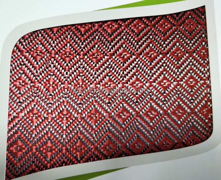 high quality carbon fiber cloth, 3k 240g Jacquard carbon kevlar hybrid fabric, jacquard woven carbon fiber cloth