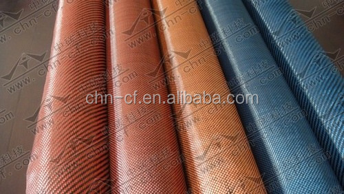 high quality carbon fiber cloth, carbon fiber fabric, 3K Kevlar 1500D Twill Carbon_Kevlar Hybrid Fabric (Black_Red)