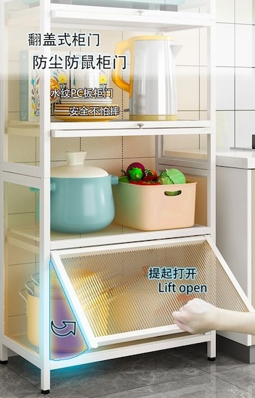 4 Layered Shelf Storage Rack Kitchen Rack Floor-standing Multi-layer Kitchen Metal Storage Rack