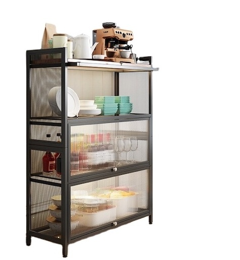 4 Layered Shelf Storage Rack Kitchen Rack Floor-standing Multi-layer Kitchen Metal Storage Rack