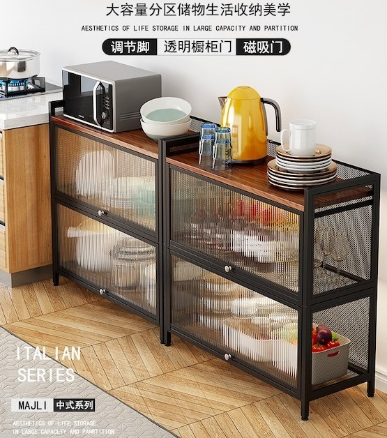 4 layer Carbon Steel Kitchen Shelf Floor-standing Multi-layer  kitchen  Organizer Multifunctional Storage Holders & Racks