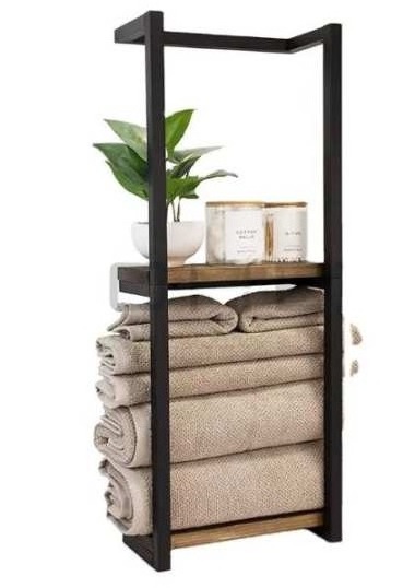 BOCHNEG Metal Towel Rack Blanket Storage Holder	Wall Mount Towel Rack Towel Holder