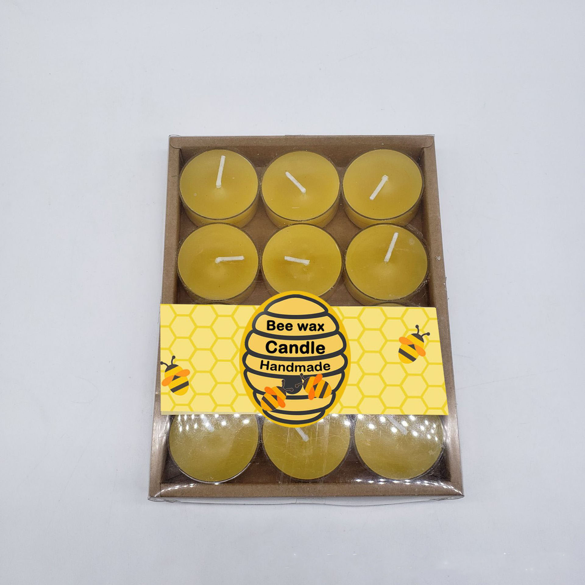 Hot Selling 6/12 Pcs Pack Wholesale Yellow Beeswax Tealight Candles Votive Pillar Candles Set