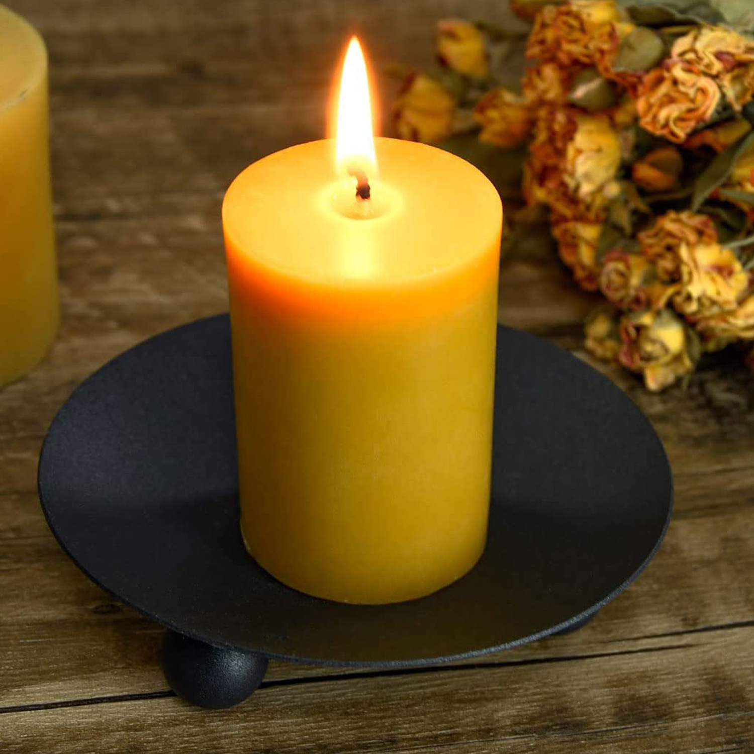 Wholesale Home Decoration Luxury Candle Large Wide Organic Beeswax Cylinder Pillar Candles Handmade Beeswax Candles