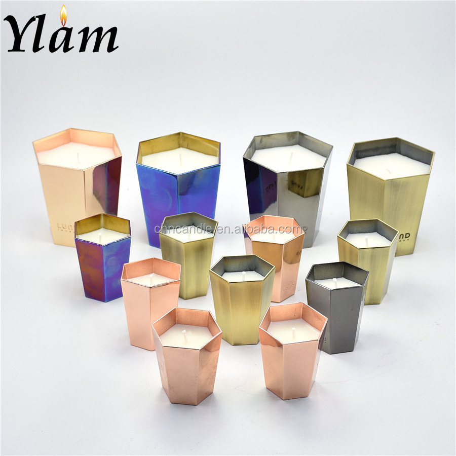 custom private label candles home fragrance metal cup scented candles for home decor