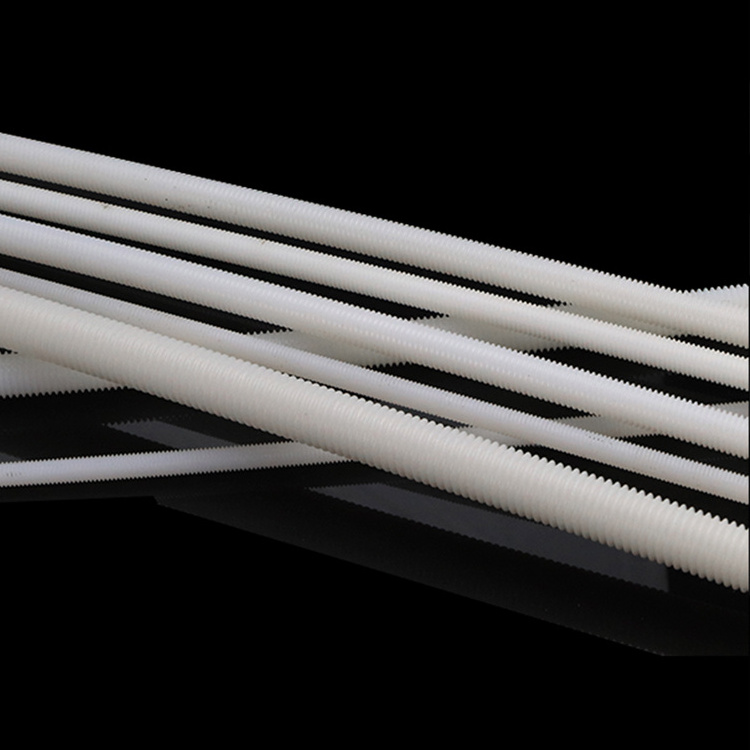 White Plastic Nylon Threaded Rod Bar Plastic Rubber Nylon Threaded Rod DIN975 White Solid Flexible Plastic Nylon Threaded Rod