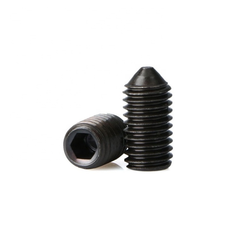 Black Oxide Galvanized Internal Hexagonal Tightening Set Screw With Cone Point DIN914 Hex Socket Set Screw Cone Point Grub Screw