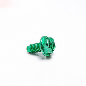 Color Aluminum Cross Recessed Hexagon Triangular Tooth Lock Screw With Flange Hex Flange Triangular Tooth Self Tapping Screws