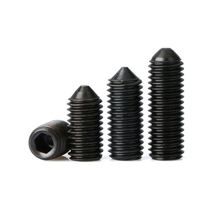 Black Oxide Galvanized Internal Hexagonal Tightening Set Screw With Cone Point DIN914 Hex Socket Set Screw Cone Point Grub Screw