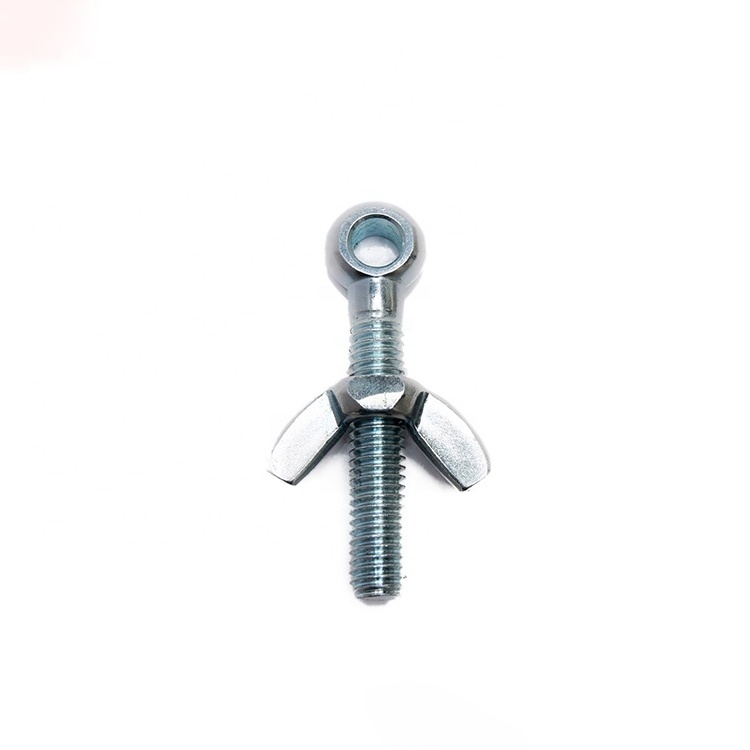 Blue-white Zinc Eyelet din444 Eye Screw Foundation Bolt  m12 Long Eye Screw Swing Bolts Standard Parts Slip Knot Bolts