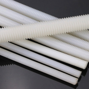 White Plastic Nylon Threaded Rod Bar Plastic Rubber Nylon Threaded Rod DIN975 White Solid Flexible Plastic Nylon Threaded Rod