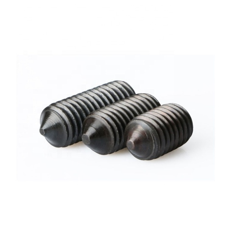 Black Oxide Galvanized Internal Hexagonal Tightening Set Screw With Cone Point DIN914 Hex Socket Set Screw Cone Point Grub Screw