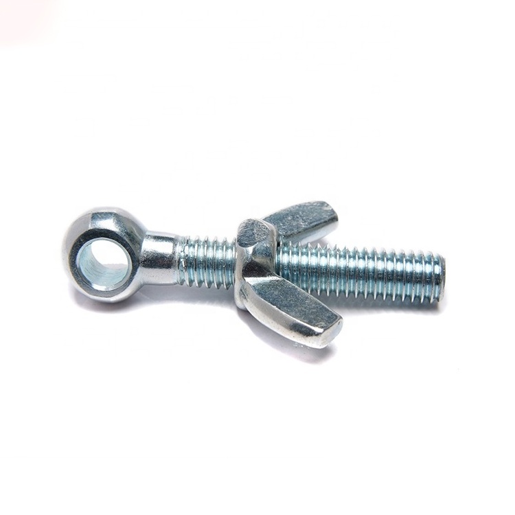 Blue-white Zinc Eyelet din444 Eye Screw Foundation Bolt  m12 Long Eye Screw Swing Bolts Standard Parts Slip Knot Bolts