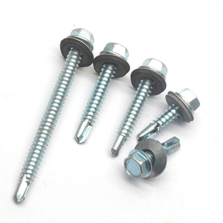 Building Roofing Tek Screws With Rubber Washers Tornillos Hexagonal Hex Head Self Drilling Screws