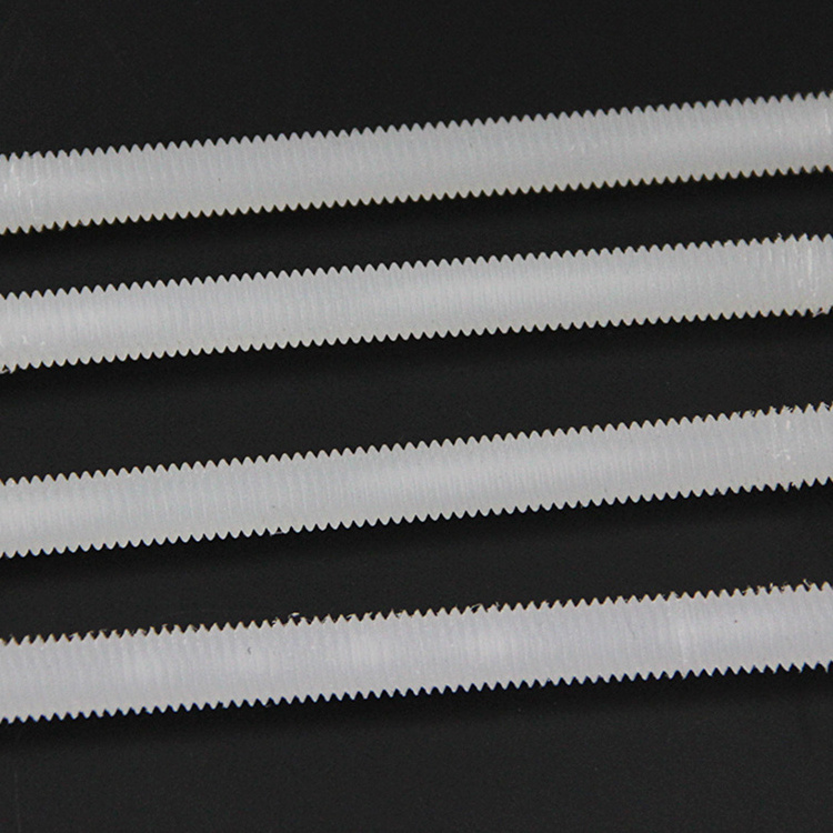 White Plastic Nylon Threaded Rod Bar Plastic Rubber Nylon Threaded Rod DIN975 White Solid Flexible Plastic Nylon Threaded Rod