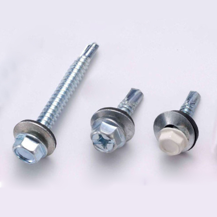 Building Roofing Tek Screws With Rubber Washers Tornillos Hexagonal Hex Head Self Drilling Screws