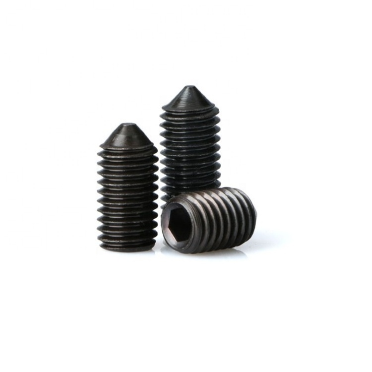 Black Oxide Galvanized Internal Hexagonal Tightening Set Screw With Cone Point DIN914 Hex Socket Set Screw Cone Point Grub Screw