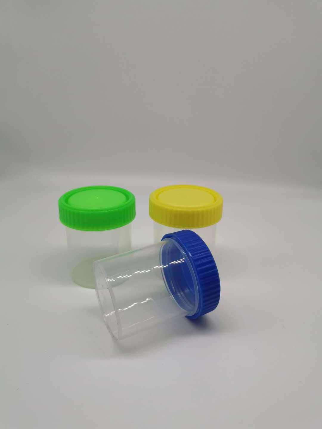 ISO9001 Certificate sterile bulk or individual package with sticker 60ml urine sample cup  container with label sterile spoon