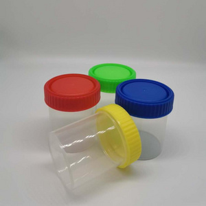 ISO9001 Certificate sterile bulk or individual package with sticker 60ml urine sample cup  container with label sterile spoon