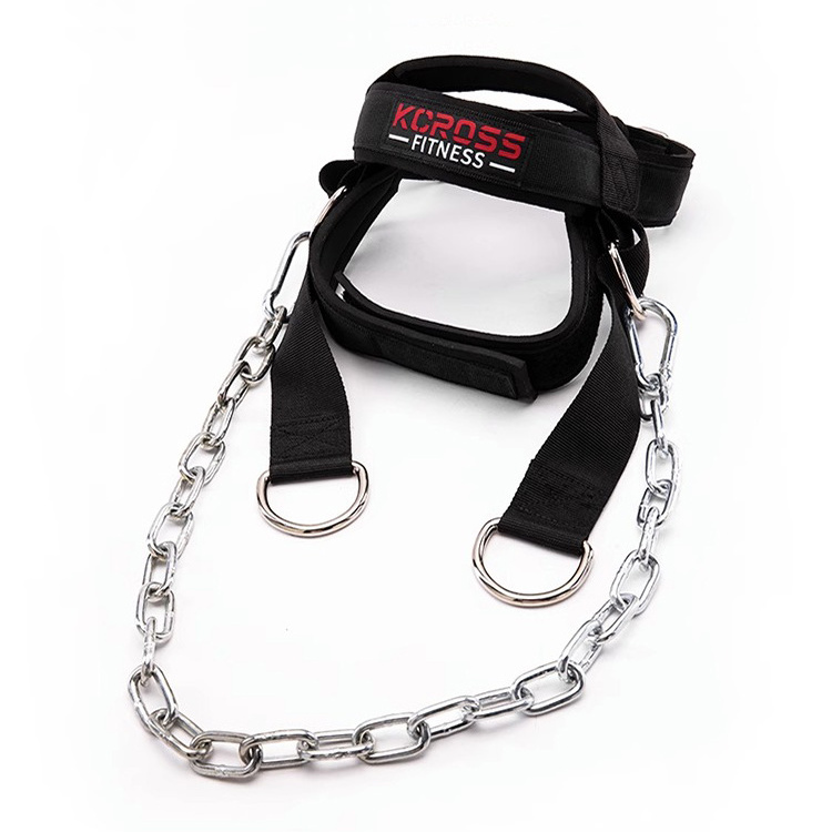 Adjustable Exerciser Dipping Builder Neck Head Harness Trainer with D-Hook attachment for Weight Lifting Chain Harness