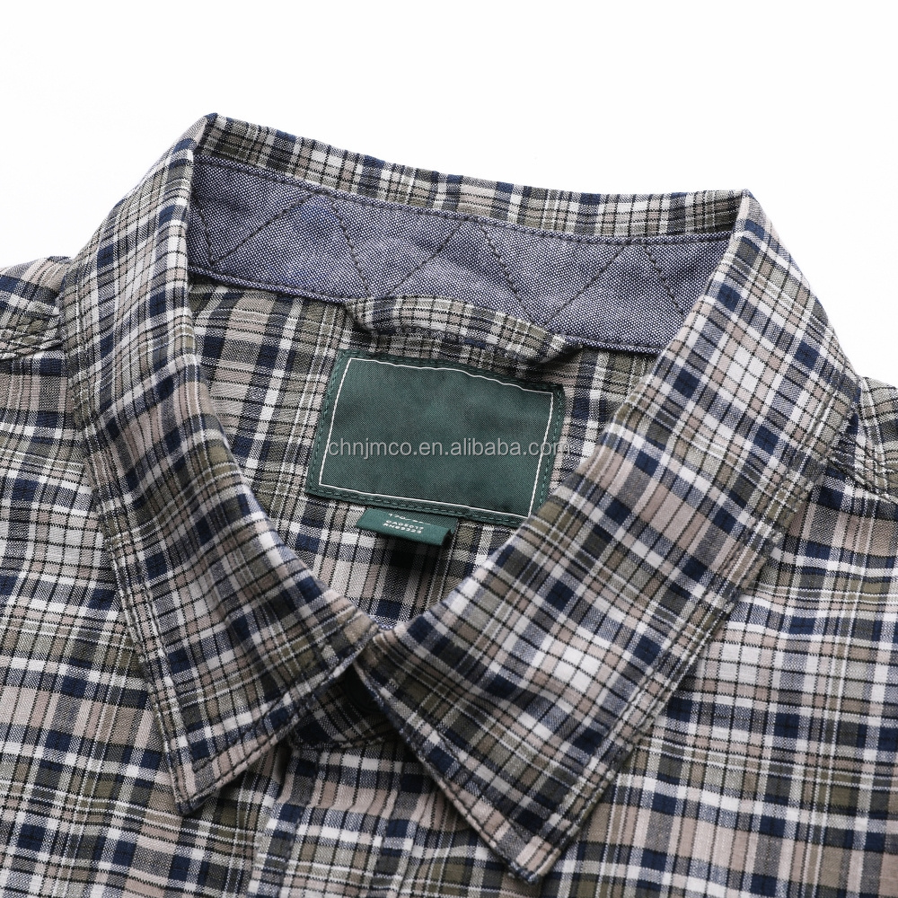 High Quality Plaid Cotton Short Sleeve Casual Shirt Checked Button Up Formal Work Shirt Vocation Wear Shirt For Men