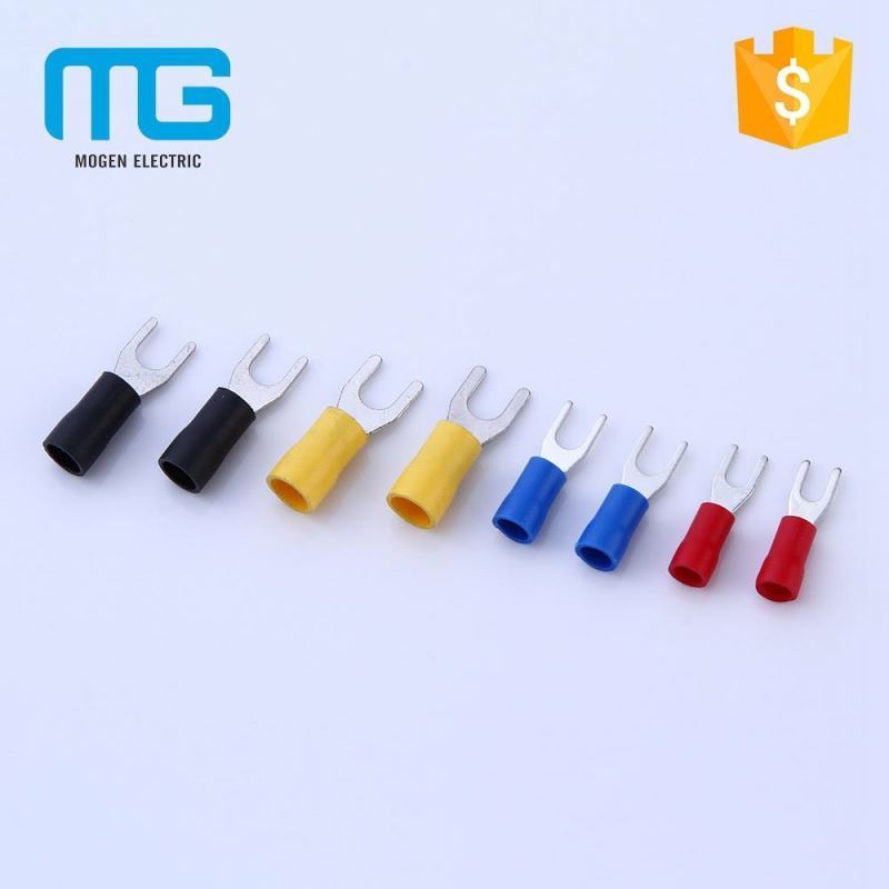 Multiple sizes red blue black yellow insulated cable wire terminal ends fork terminals