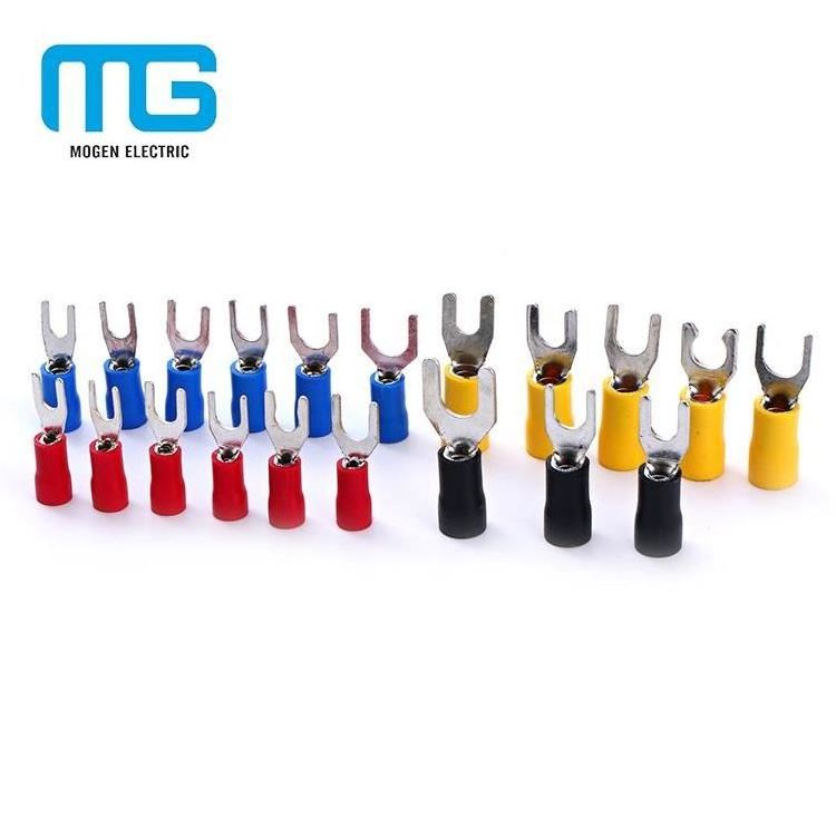 Multiple sizes red blue black yellow insulated cable wire terminal ends fork terminals