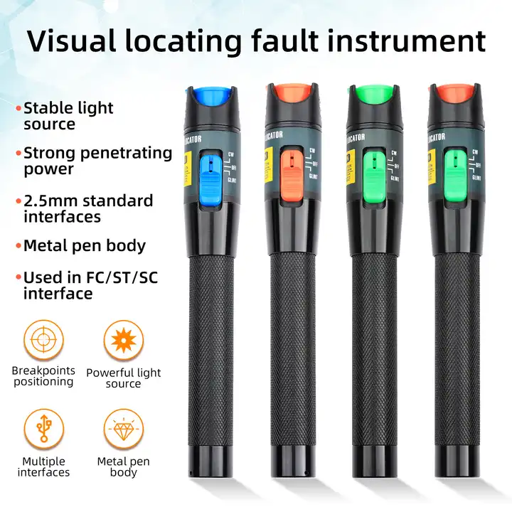 VFL SC/FC/ST adaptor Optic Fiber Red Light Pen for Fiber Optic Cable Test with Red light source