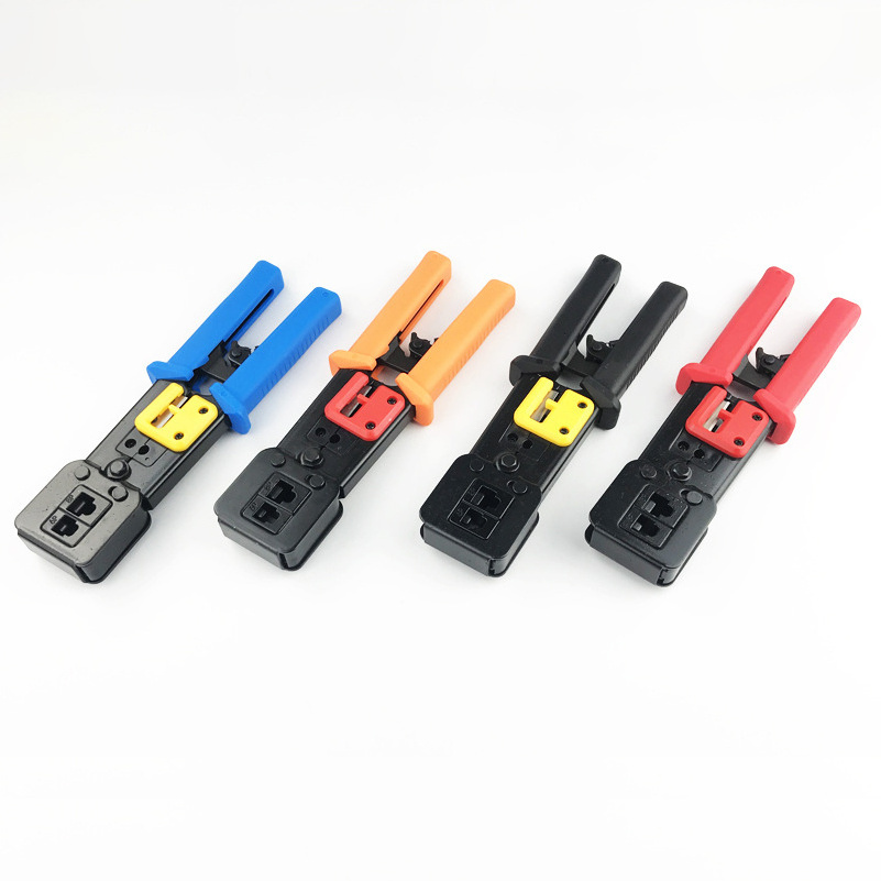 RJ45 RJ11 Wire Stripper Crimping Tool for 4P 6P 8P Modular Plug Crimping Tool with LAN Cable Tester